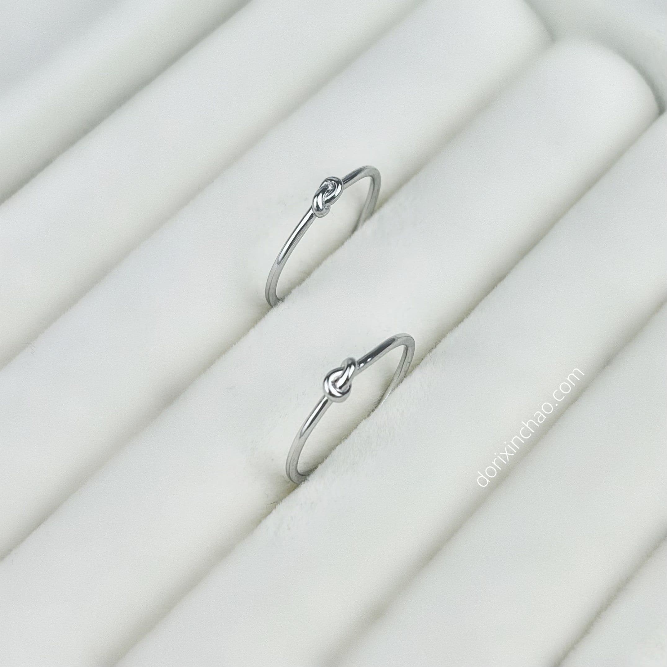 Nhẫn trơn thắt nút knot basic