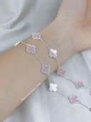 Lắc tay hoa 4 lá hồng 11li - ảnh 2