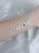 Dây chuyền Thiên nga pha lê (trắng /xanh coban /hồng) - ảnh 8