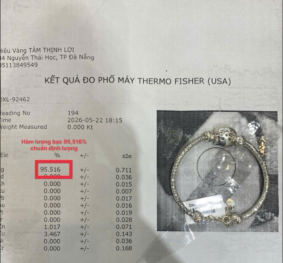 Giấy kiểm định chất lượng sản phẩm Dori